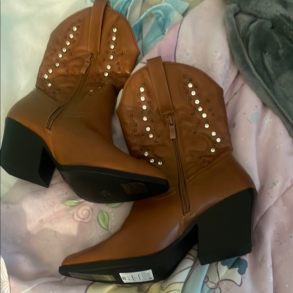 Brown Western Ankle Boots